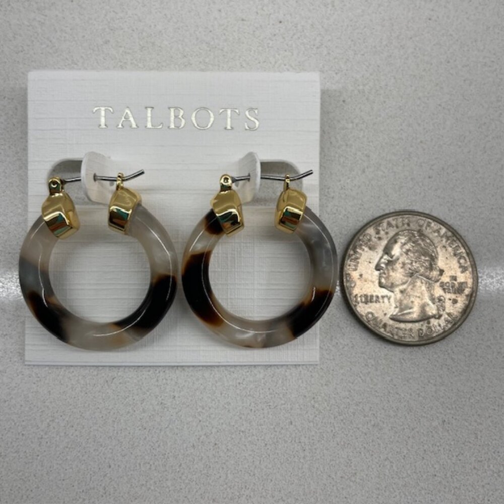 NWT Talbots Tortoise Hoop Earrings - Picture 5 of 5